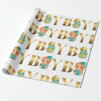 Cute Dinosaur boy babyshower Wrapping Paper