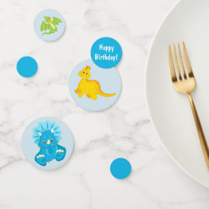 Cute Dinosaur Boy Birthday Confetti