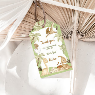 Cute Dinosaur Boy Birthday Party Gift Tags