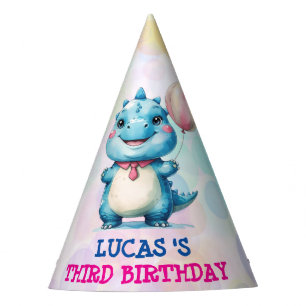 Cute Dinosaur Boy Happy birthday Balloon party Hat