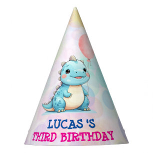 Cute Dinosaur Boy Happy birthday Balloon party Hat