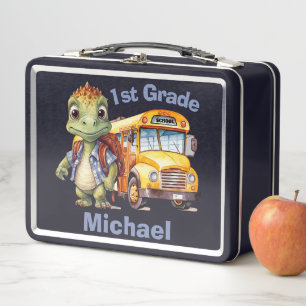 Cute Dinosaur Boy's Metal Lunch Box