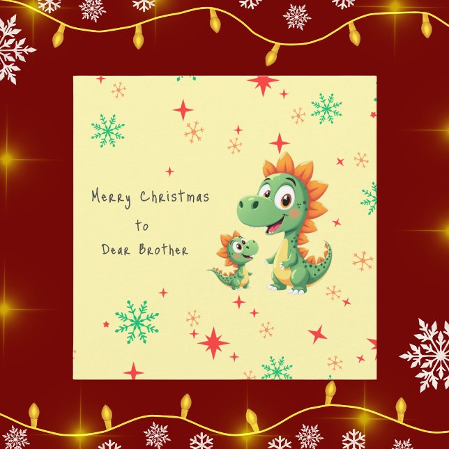 Cute dinosaur brothers custom photo Christmas card (Creator Uploaded)
