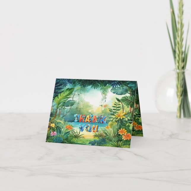 Cute Dinosaur Carte de remerciements (Devant)