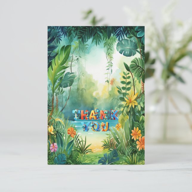 Cute Dinosaur Carte de remerciements (Debout devant)