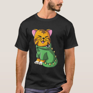 Cute Dinosaur Cat Costume Girls Boy Girl Kids Love T-Shirt