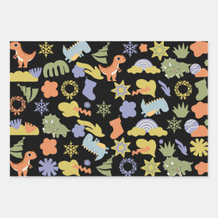 Cute Dinosaur Christmas Wrapping Paper