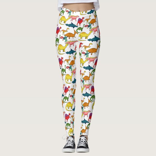 Cute Dinosaur Collection Thunder_Cove Leggings (Front)