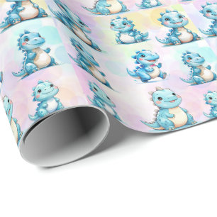 Cute Dinosaur colourful Boy friends birthday party Wrapping Paper