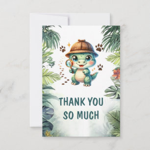 Cute Dinosaur Cool Dino Baby Boy Shower Thank You Card