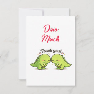 Cute Dinosaur Couple Wedding Thank You Card