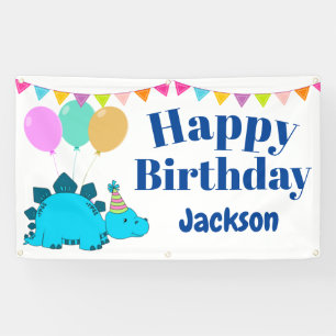 Cute Dinosaur   Custom Happy Birthday Banner