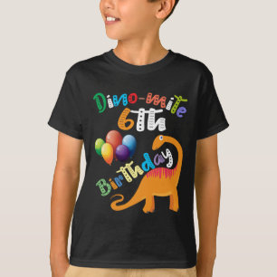 Cute Dinosaur Dino mite 6th birthday gift for boys T-Shirt