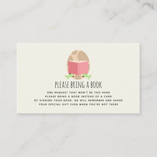 Cute Dinosaur Egg Book Request Baby Shower Enclosure Card (Front)