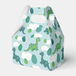 Cute dinosaur eggs blue green pattern favor box