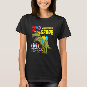 Cute Dinosaur Face Mask 2nd Grade Back To School 2 T-Shirt