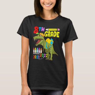 Cute Dinosaur Face Mask 8th Grade Back To School 2 T-Shirt