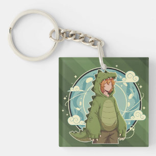 Cute Dinosaur Fantasy Boy Art Piece Keychain