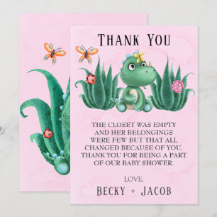 Cute Dinosaur Friends Baby Shower Thank You Card