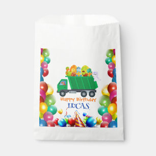 Cute Dinosaur garbage truck balloon birthday boy  Favour Bag