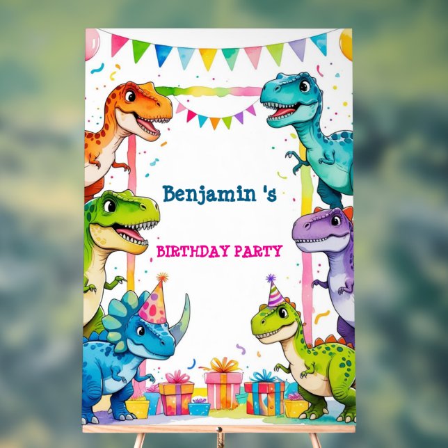 Cute Dinosaur Garçon Joyeux anniversaire fête colo (Neutre)