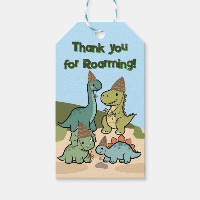 Cute Dinosaur Gift Tags Favour tags (Front)