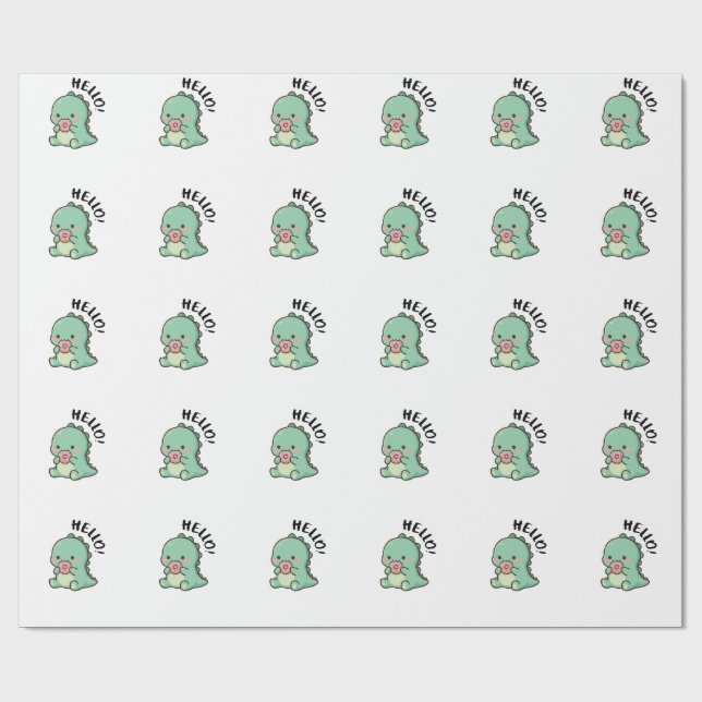 Cute Dinosaur Gift Wrap Pape (Flat)