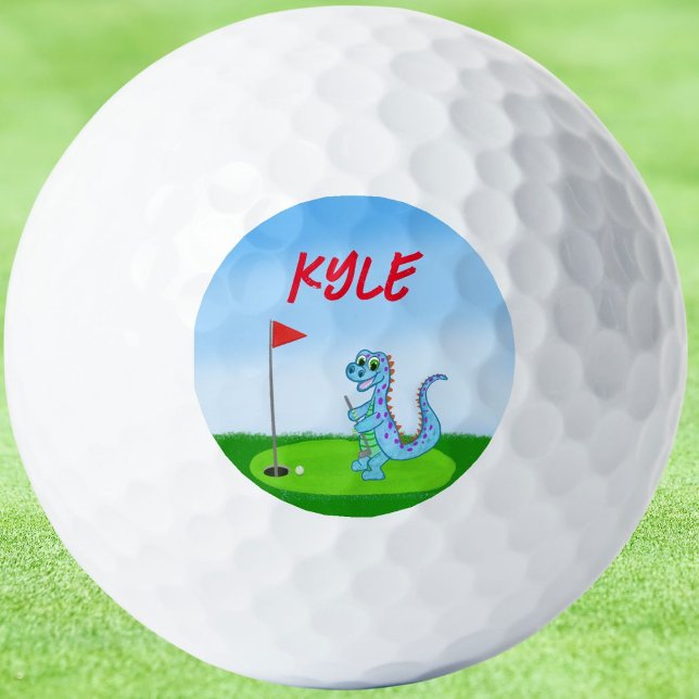 Cute Dinosaur Golf Personalized Balls (Creator Uploaded)