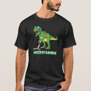 Cute Dinosaur Ice Hockey Trex Kids Boys funny ice T-Shirt
