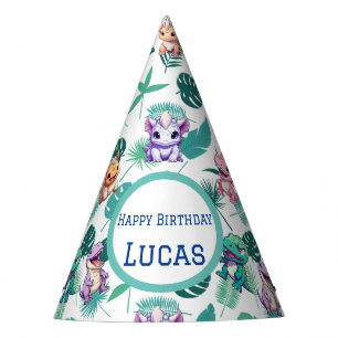Cute dinosaur jungle School kids Birthday party bo Hat
