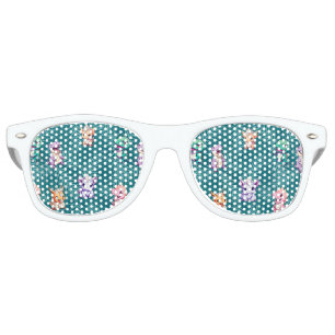 Cute dinosaur jungle School kids Birthday party bo Retro Sunglasses