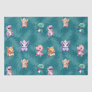 Cute dinosaur jungle School kids Birthday party Tissue Paper