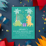 Cute Dinosaur Kids Birthday Invitation<br><div class="desc">Celebrate with this Cute Dinosaur Kids Birthday design. You can customize this further by clicking on the "PERSONALIZE" button. Matching Items in our shop for a complete party theme. Cover Page Background Provided by Freepik.</div>