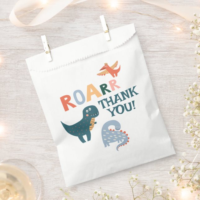 Cute Dinosaur Kids Birthday Party  Favour Bag (Clipped)