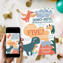 Cute Dinosaur Kids Birthday Party