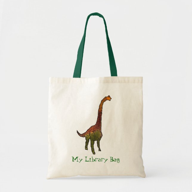 Cute dinosaur kids library bag (Front)