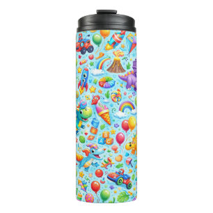 Cute Dinosaur Kids Pattern Thermal Tumbler