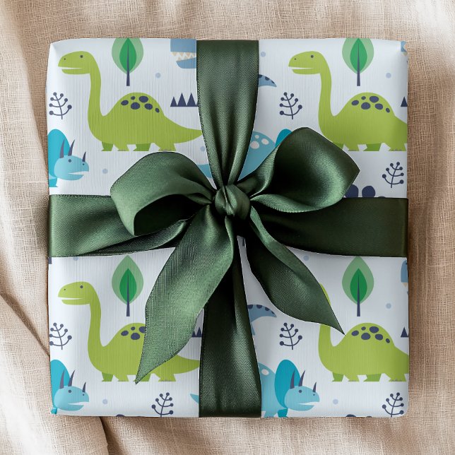 Cute Dinosaur Kids Pattern Wrapping Paper (Creator Uploaded)