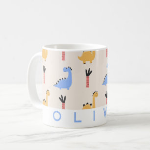 Cute Dinosaur Kids Personalized Name Mug