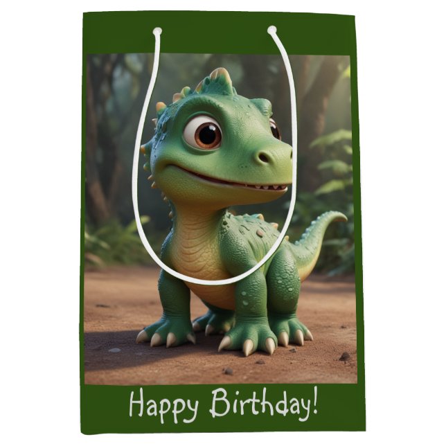 Cute Dinosaur  Medium Gift Bag (Front)
