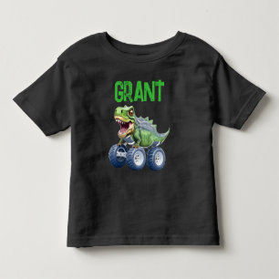 Cute Dinosaur monster truck personalized birthday  Toddler T-shirt