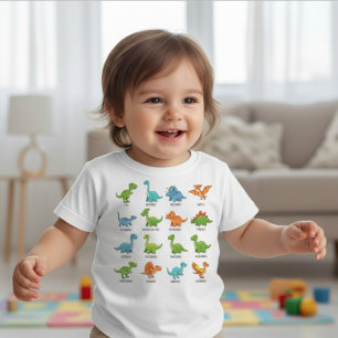Cute Dinosaur Names Educational Baby T-Shirt