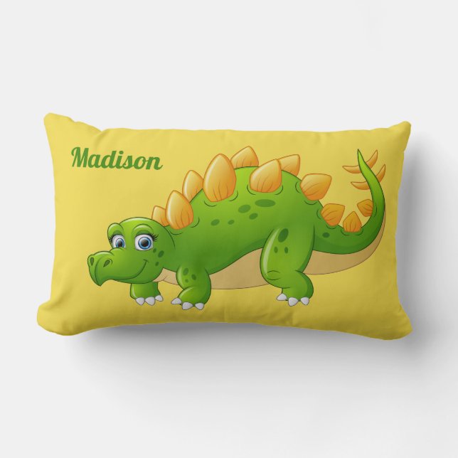 Cute Dinosaur nom personnalisé jeter des oreillers (Recto)