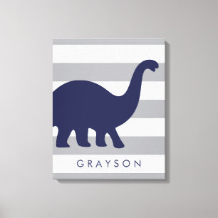 Cute Dinosaur Nursery Toile Enveloppée - Art Mur