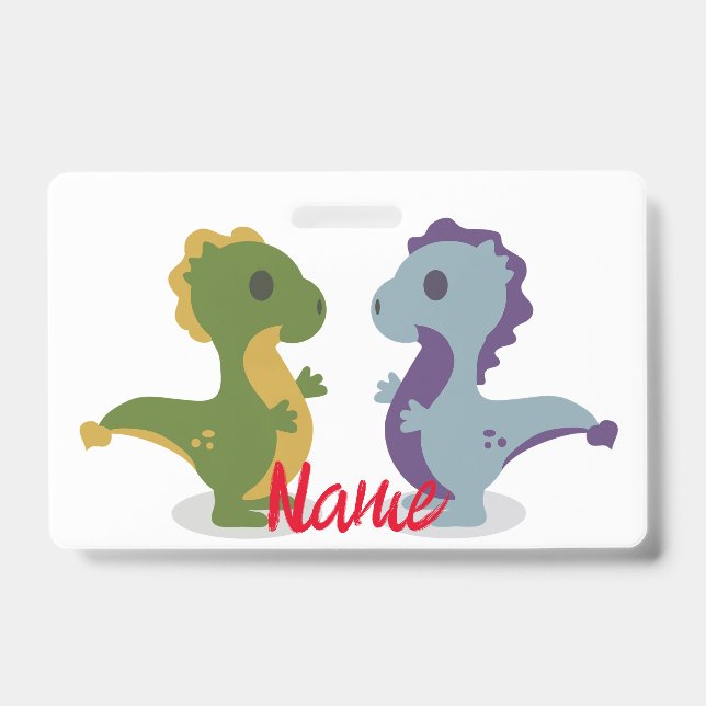 Cute Dinosaur Pair Thunder_Cove Badge (Front)