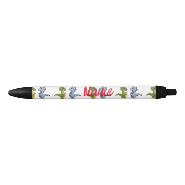 Cute Dinosaur Pair Thunder_Cove  Black Ink Pen (Front)
