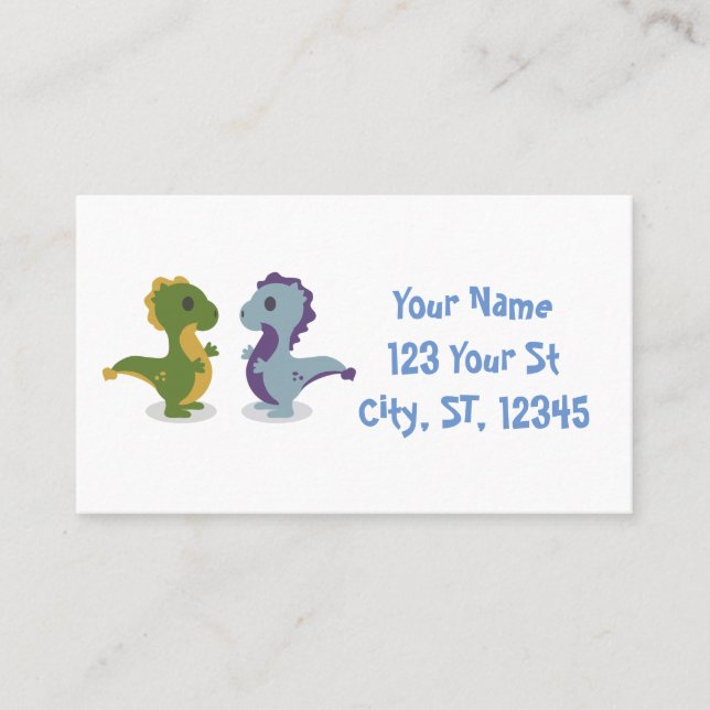 Cute Dinosaur Pair Thunder_Cove  Business Card (Front)