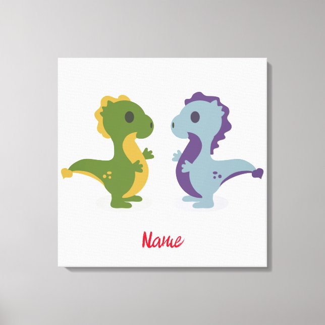 Cute Dinosaur Pair Thunder_Cove  Canvas Print (Front)