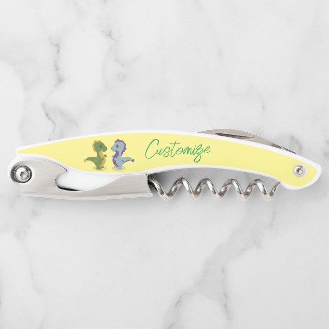 Cute Dinosaur Pair Thunder_Cove Corkscrew (Front)