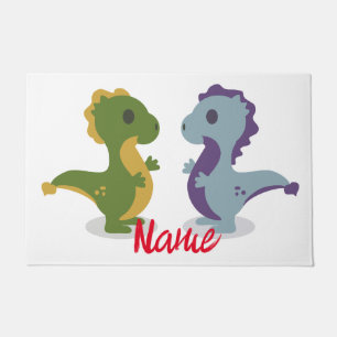 Cute Dinosaur Pair Thunder_Cove Doormat